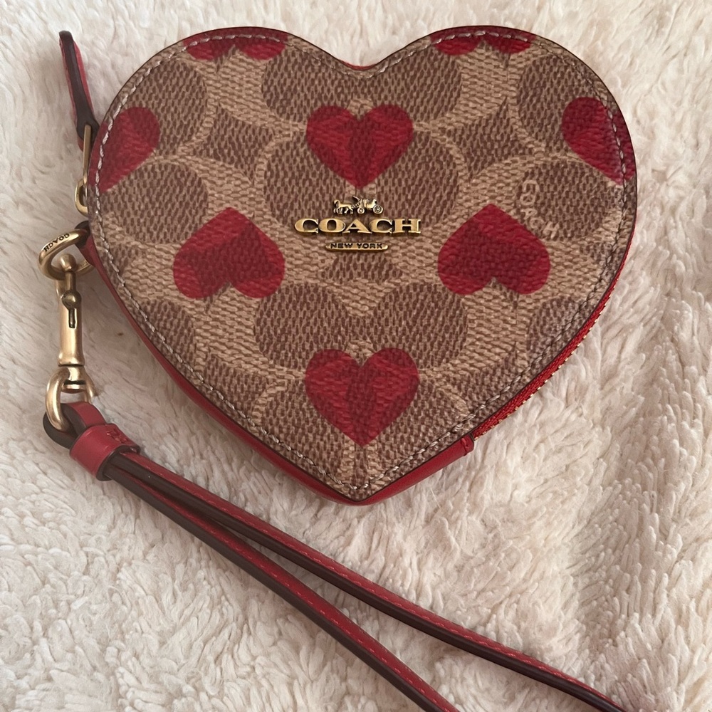COACH Authentic Heart Wristlet/Coin Purse